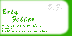 bela feller business card